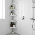 Mensola Doccia Angolare Telescopica in Alluminio - Regolabile da 4 Ripiani