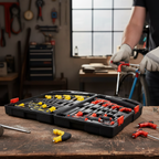 Utensili Professionale in Valigetta – Kit Chiavi a Bussola e Cricchetto in Acciaio al Cromo Vanadio (16 Pezzi)