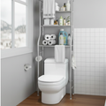 Organizer Salvaspazio Premium sopra-WC – Mobile in Acciaio con 3 Ripiani, Portarotolo e Ganci Accessori
